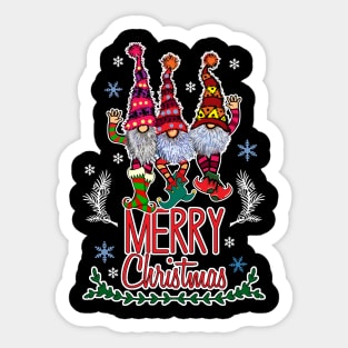 Cute Merry Christmas Gnomes Sticker